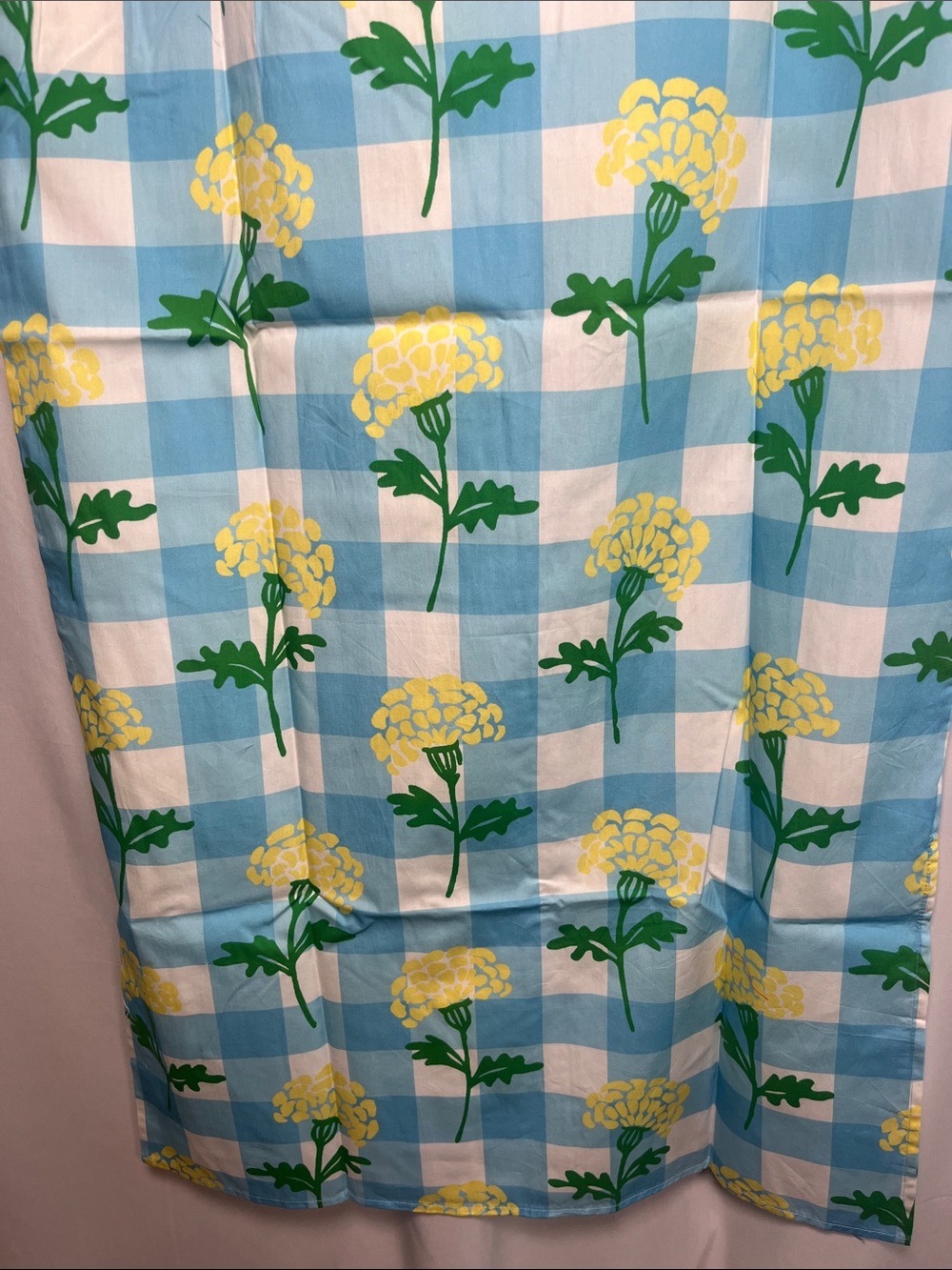 Sail to sable NWT blue yellow white floral gingham cotton kaftan dress sz s - Picture 8 of 9